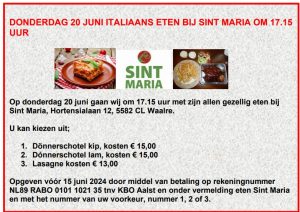 Eten bij Sint Maria 